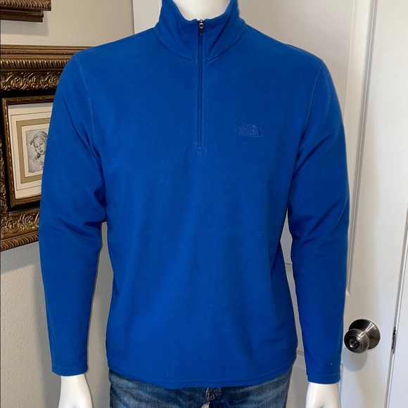 The North Face TKA 700 Men's Zip-Up Blue Sweater - Picture 1 of 8